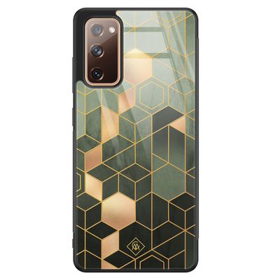 Samsung Galaxy S20 FE glazen hardcase - Kubus groen