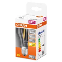 OSRAM 4058075112261 LED-lamp Energielabel E (A - G) E27 Peer 6.5 W = 60 W Warmwit (Ø x l) 60 mm x 105 mm 1 stuk(s) - thumbnail