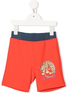 Roberto Cavalli Junior short de sport à imprimé graphique - Rouge