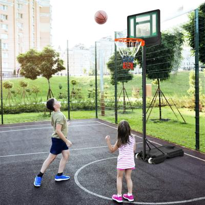 154-210 cm In Hoogte Verstelbaar Basketbalstandaard Binnen/Buiten Basketbalkorf met Standaard en 2 Wielen voor Kinderen/ Volwassenen