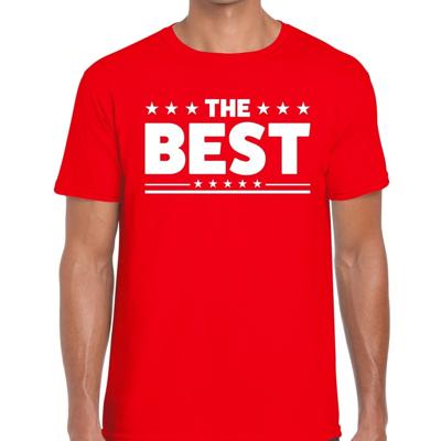 The Best print t-shirt - rood - voor heren - feestkleding - De beste - superman - katoen