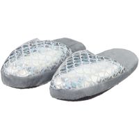 Kinder pantoffels/sloffen zeemeermin zilver slippers