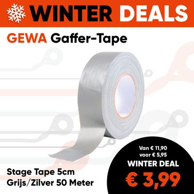 GEWA Gaffer-Tape Stage Tape 5cm Grijs/Zilver 50 Meter - Aanbieding, op = op
