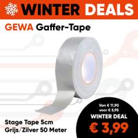 GEWA Gaffer-Tape Stage Tape 5cm Grijs/Zilver 50 Meter - Aanbieding, op = op