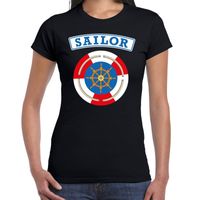 Zeeman/sailor verkleed t-shirt zwart voor dames - thumbnail
