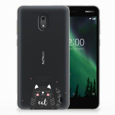 Nokia 2 Telefoonhoesje met Naam Cat Good Day Nokia 2 Telefoonhoesje met Naam Cat Good Day