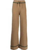 Madeleine Thompson pantalon Veronica en maille nervurée - Marron