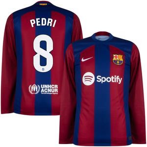 FC Barcelona Shirt Thuis 2023-2024 (Lange Mouwen) + Pedri 8