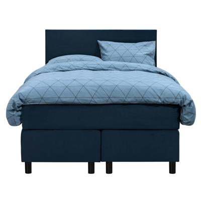 25% korting - Boxspring Liv Egaal - Blauw - 120x200 Cm - Ronde Poot