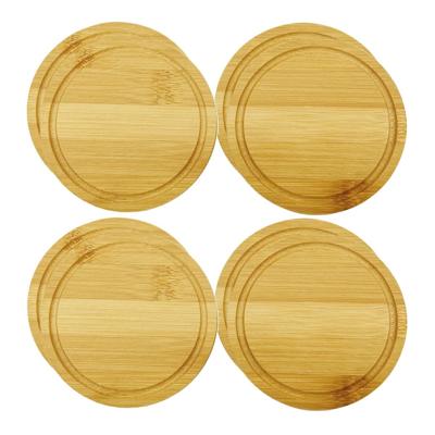 Onderzetters voor glazen - 8x stuks - rond - bamboe hout - 10 x 1 cm