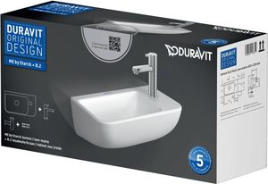 Duravit ME by Starck fonteinset met chromen fonteinkraan rechts 40x22x13 5cm glans wit