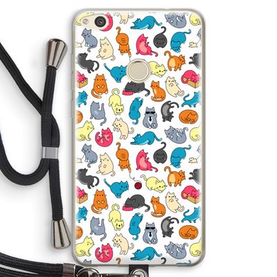 Kleurrijke katten: Huawei Ascend P8 Lite (2017) Transparant Hoesje met koord