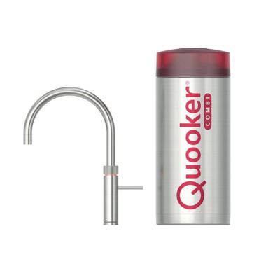 Quooker Fusion Round kokendwaterkraan - draaibare uitloop - Combi reservoir - Warm / kokend water - RVS 22FRRVS