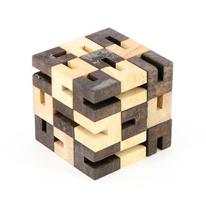 Houten Rubiks Kubus (9 cm)