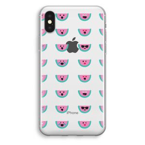 Smiley watermeloenprint: iPhone X Transparant Hoesje