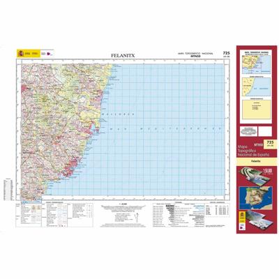 Topografische kaart 725 MT50 Felanitx (Mallorca) | CNIG - Instituto Geográfico Nacional1