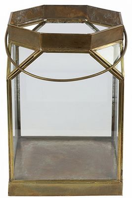 Luxury label windlicht Warren 19 x 28 cm staal goud Luxury label windlicht Warren 19 x 28 cm staal goud
