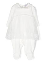 Monnalisa floral-lace tutu-effect playsuit - Blanc