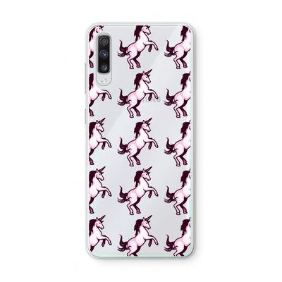 Musketon Unicorn: Samsung Galaxy A70 Transparant Hoesje