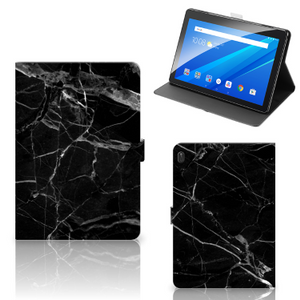 Lenovo Tab E10 Leuk Tablet hoesje Marmer Zwart - Origineel Cadeau Vader