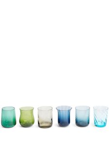 Bitossi Home lot de six verres Diseguale - Bleu