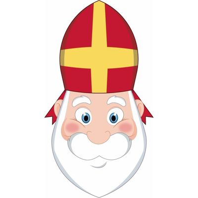 Pakket van 12x stuks Sinterklaas uitknip knutsel maskers 26 x 27 cm
