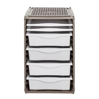 Bama ri,ordino opbergsysteem 34x41x53 cm taupe/wit