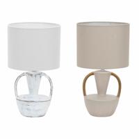 Bureaulamp DKD Home Decor Keramisch Polyester 50 W (20 x 20 x 35 cm) (2 Stuks)