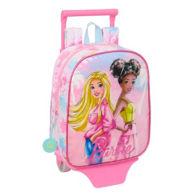 Schoolrugzak met Wielen Barbie Painterly Roze Hemelsblauw 22 x 27 x 10 cm