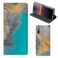 Sony Xperia L4 | Standcase | Marble Blue Gold