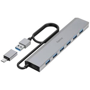 Hama 00200137 interface hub USB 3.2 Gen 1 (3.1 Gen 1) Type-A + Type-C 5000 Mbit/s Antraciet