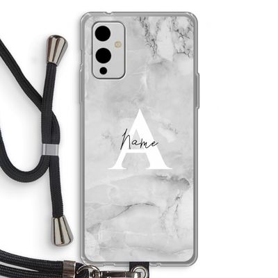 Ivory Marble: OnePlus 9 Transparant Hoesje met koord