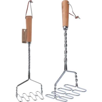 Excellent Houseware aardappelstamper 34 cm hout/rvs