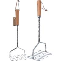 Excellent Houseware aardappelstamper 34 cm hout/rvs - thumbnail