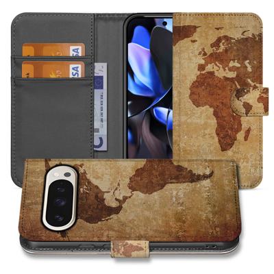 Google Pixel 9 | 9 Pro | Flip Cover | Wereldkaart