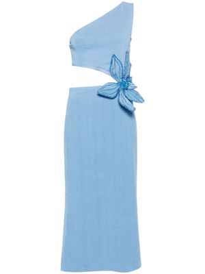 PatBO Midi-jurk met bloemenpatch - Blauw