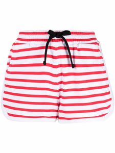 RED Valentino short rayé à lien de resserrage - Blanc