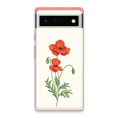 Red poppy: Google Pixel 6 Transparant Hoesje