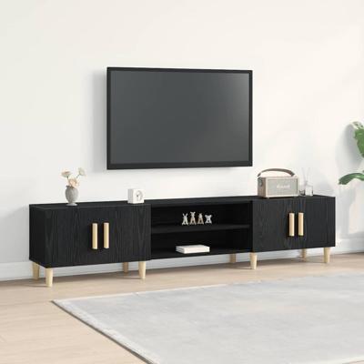 Tv-kast Zwart eiken 180 x 31,5 x 40 cm Bewerkt hout