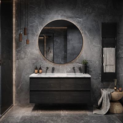 Badkamermeubelset Forzalaqua Nova Carrara Reno 2.0 Black Oiled 120 cm Met 1 Kraangat
