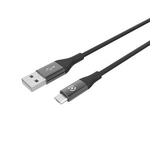 Celly USBMICROCOLORBK USB-kabel 1 m USB 2.0 USB A Micro-USB B Zwart