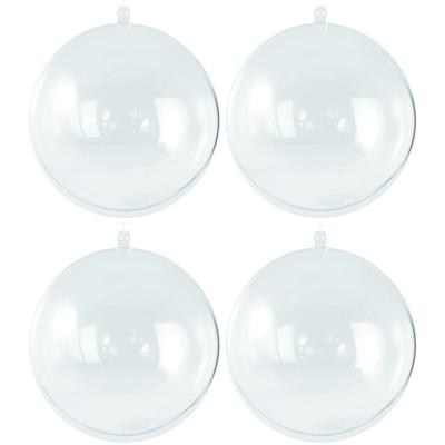 Hobby/diy kerstballen - 20x - transparant - D5 cm - kunststof - knutselen