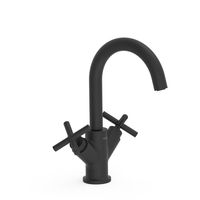 Wastafelkraan Tres Mont Blanc | Opbouw | Mengkraan | Standaard model | 2-knops | Rond | Zwart mat