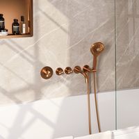 Brauer Copper Edition inbouw badkraan met uitloop en 3 standen handdouche koper geborsteld PVD - thumbnail