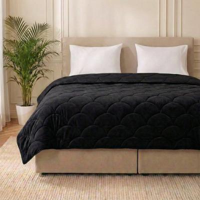 Wasbaar Easy Dekbed Zonder Overtrek - Zonder Overtrek Velvet Zwart - Exclusief Kussensloop - 240x200 Cm (Lits-Jumeaux) - Zydante 300 Gram Per M² - Dekbed-Discounter.nl