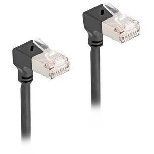 RJ45 Network Cable Cat.6A S/FTP Slim 90Â° downwards / downwards angled 1 m Kabel