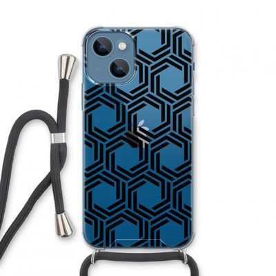 Geometrisch patroon: iPhone 13 mini Transparant Hoesje met koord