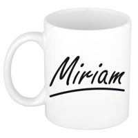 Miriam Naam koffiemok - beker - met sierlijke letters - wit - 300 ml - Cadeau - Dames
