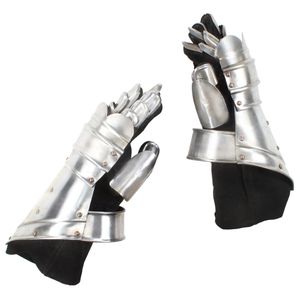 VidaXL Ridderhandschoenen middeleeuws replica larp staal zilverkleurig