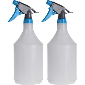 Set van 2x grijs/blauwe plantenspuit 1 liter